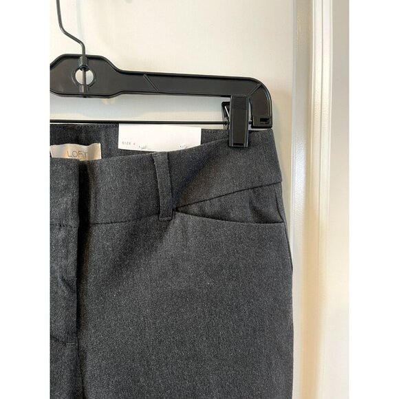 NWT LOFT Skinny Ankle Twill Gray Slacks Pants 4 Career business casual office - Picture 3 of 8